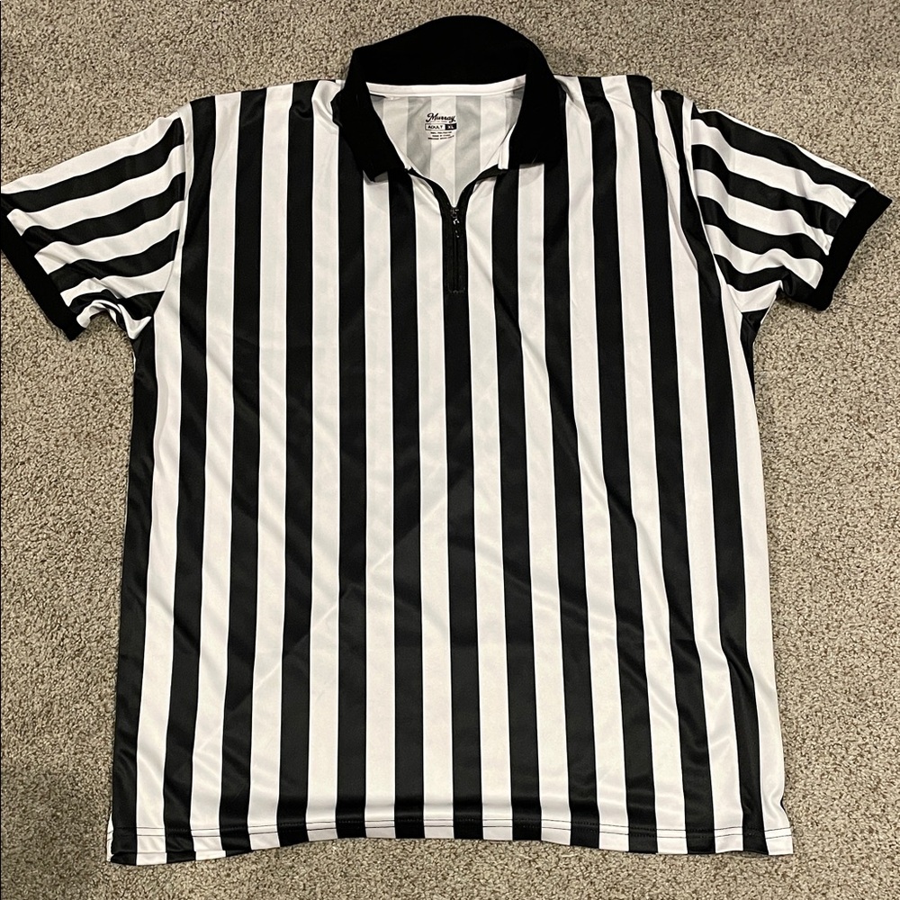 Referee Black and White Striped Men's Shirt